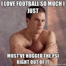 brady hugged football meme